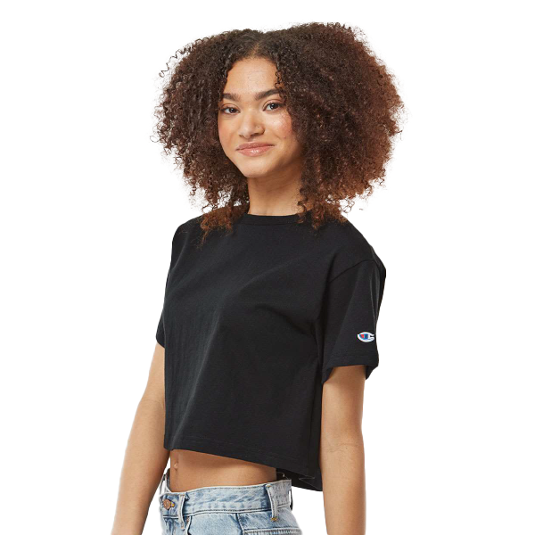 Champion Women's Heritage Jersey Crop T-Shirt - Black