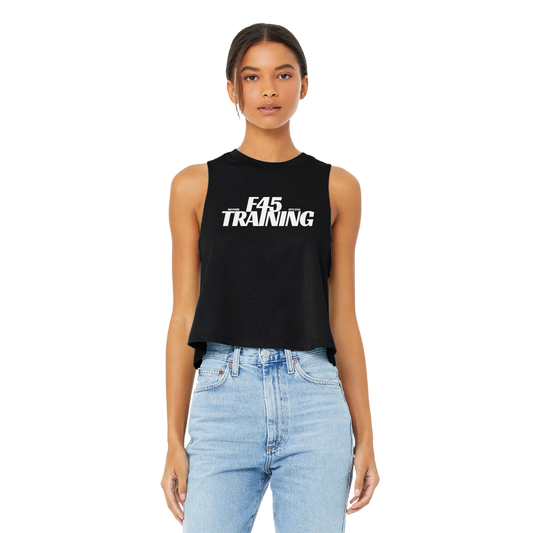 Women's Bella + Canvas- Racerback Cropped Tank - Black