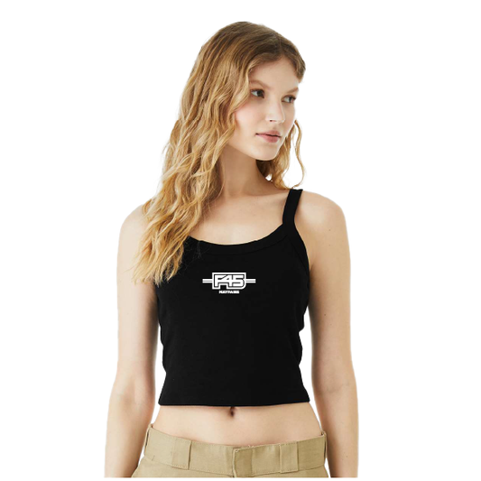 BELLA + CANVAS Women's Micro Rib Spaghetti Strap Tank - Solid Black Blend