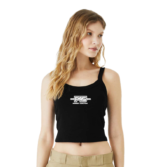 BELLA + CANVAS Women's Micro Rib Spaghetti Strap Tank - Solid Black Blend