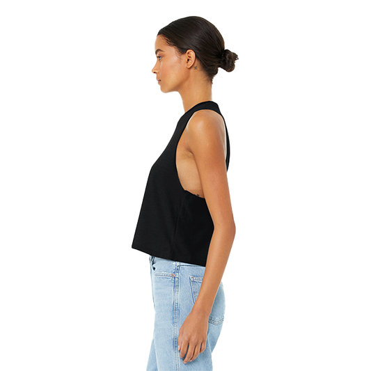 Women's Bella + Canvas- Racerback Cropped Tank - Black